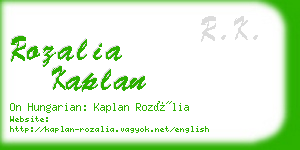 rozalia kaplan business card